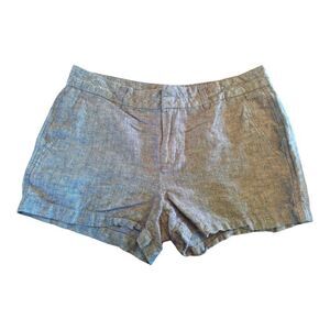 GAP LINEN SHORTS size 6 NWOT The City 3 Inch Short Blue Indigo Chambray